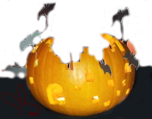 Strašidelný hrad z dýně na Halloween