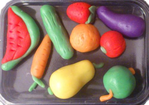 Obrázek Ovoce a zelenina z modelíny